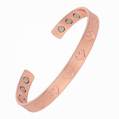 China CLASSIC MagEnergy Women Copper Magnetic Bracelets Bangle Copper Heart Bracelets For Amazon for sale