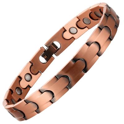 China Day Delivery MagEnergy 12.0mm Pure Copper Bracelets For Arthritis Magnetic Men Copper Bracelet for sale