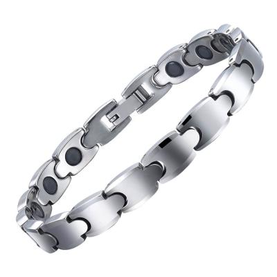 China MagEnery CLASSIC Wholesale Tungsten Hematite Magnetic Couples Bracelet For Health for sale