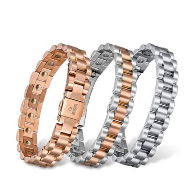 China CLASSIC BioMag 99.9999% Pure Germanium Bracelet Preservative Gold Plated Stainless Steel Germanium Bracelets Bangles for sale