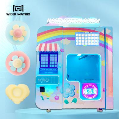 China SDK Commercial Full Automatic Making Pink Fairy Floss Flower Marshmallows Cotton Candy Pink Vending Machine for sale