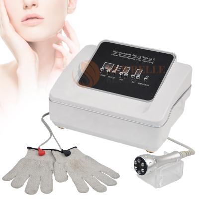 China Wrinkle Electric Microcurrent Face Lift Microcurrent Remover Gloves Machine RF Face Massager Current With Magic Hand Massage Gloves for sale