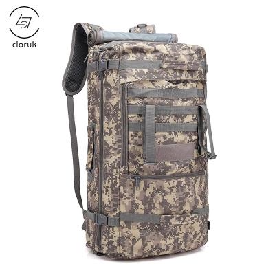 China Large Capacity Anti-theft Multifunctional Tactical Water Resistant Bag 60L Mountaineering Camouflage Outdoor Backpack for sale