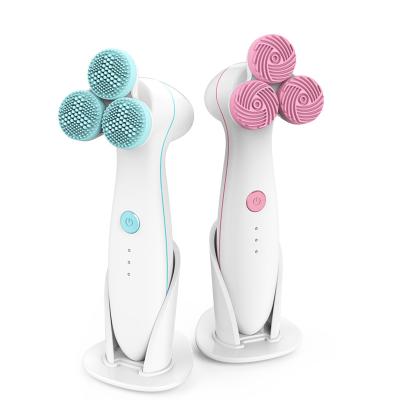 China Handheld 3D Brush Detergent Multifunctional Facial Private Label Professional Deep Cleansing Facial Massager for sale