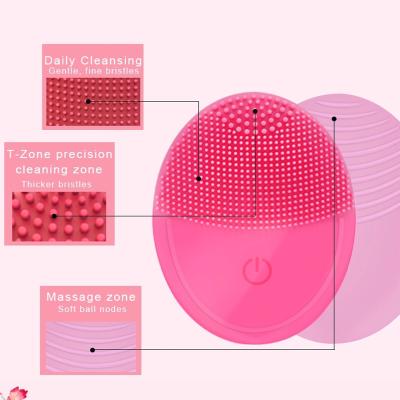 China Wholesale Acne Treatment Factory Price Face Vibrating Remover Brush Massaging Facial Remover Silicon Facial Cleansing Brush for sale