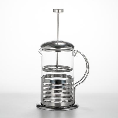 China PORTABLE Stainless Steel Manual Glass Teapot Maker Coffee Pot Espresso Cafetiere Coffee Tea Percolator French Filter Plunger for sale