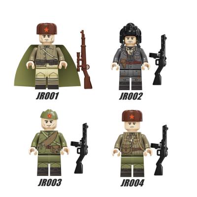 China Building Toy Legoinglys WW2 Military Soviet Army Tank Soldier Figure With Weapon Building Block MOC Bricks Toys for sale