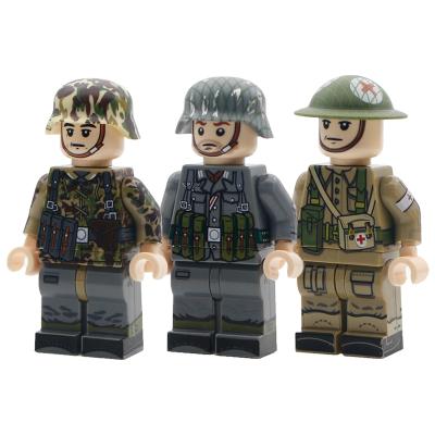 China German Army Soldier Mini Figure Building Block Legoinglys Britain's Military Action Building Toy WW2 for sale