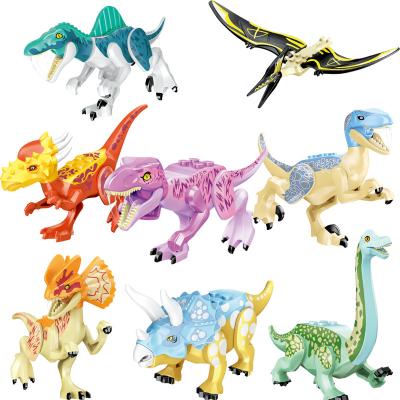 China Construction Toy Wholesale Jurassic World Dinosaurs T-Rex Dino Model Plastic DIY Assemble Tyrannosaurus Rex Set Blocks Toy Kids Dinosaur Set for sale