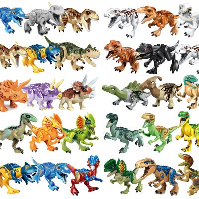 China Building Toy 8pcs Dinosaur Figure Set Jurassic World Building Blocks Model Kit Animal Children Amazon Amazon Hot for sale