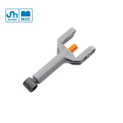 China Building Toy Bricks Linear Actuator 7-9M With Dark Gray Head Orange Axle Building Blocks Push Back Education Toys Compatible Tech Parts for sale