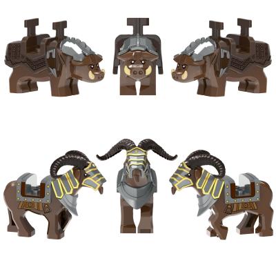 China LegoINGlys Army Warrior Soldier Hero MOC Dwarf Bricks Building Toy Knight Figure Boar Mount Horse Medieval Horned Devil Mount Sheep for sale