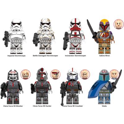 China Building Toy 8pcs/set Star Figure Fights Imperial Brutal Sabine Wren Battle Clone Force MOC Bricks Toys Compatible With LegoINGlys for sale