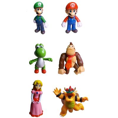 China 6models/set 4.5-5inch Model Super Marios Bro Action Figure Toys Anime Collectible Figure PVC Character Game Cartoon Toys for sale