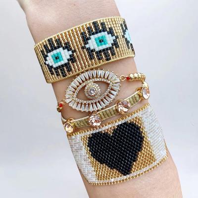 China Trendy Fashion Jewelry Boho Friendship Women Men Men Charm Heart/Handmade Bohemian Eye Beaded/Star Woven Miyuki Beads Bracelet 2023 for sale