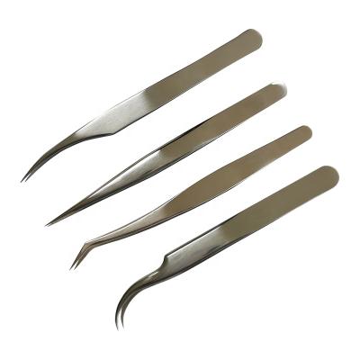 China Apply to Angled Eyelash Volume Eyelash Tweezers Stainless Steel Eyelash Extension Tweezers for sale