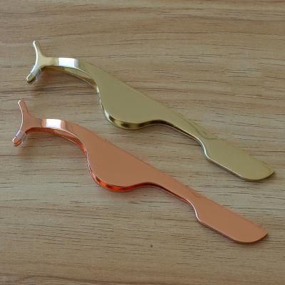 China Wholesale Eyelash Applicator Private Label Eyelash Tweezers Gold For Mink Eyelash Applicator for sale