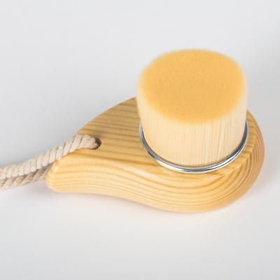 China For commercial & Home Use Pure Natural Wooden Face Washing Facial Cleansing Brush With Wooden Handle for sale