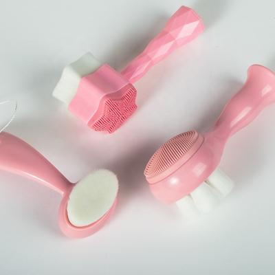 China For Home Use High Quality Dual Head Portable Face Silicone Cleansing Facial Brush for sale