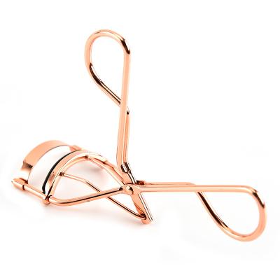 China Eyelash Makeup Tool Private Label Carbon Steel ABS Plastic Rose Gold Eyelash Curler Rubber Material for sale