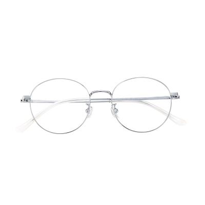 China Gray Titanium Frame Anti Blue Fashionable High Quality Silver Light Myopia Clear Glasses for sale