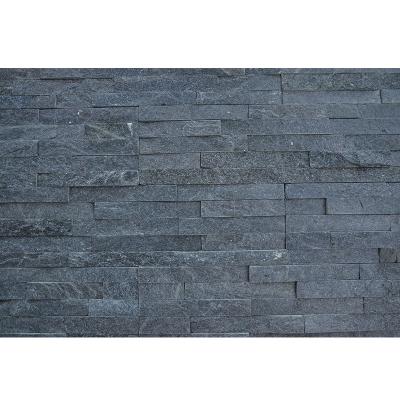 China Eco-friendly Outdoor Black Natural Face Stone Cladding Veneer Slate Wall Tile For Cladding for sale