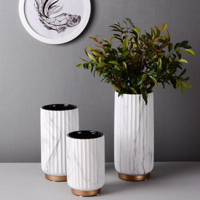 China Modern Marbling Hot Selling Artificial Flower With Vase Wedding Tall Flower Vase Flower Vase for sale