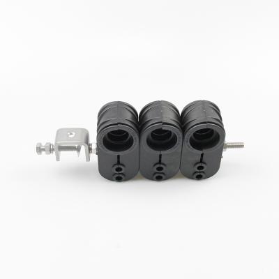 China Telecom Raceways 30.5-34.5mm+2* (4-8mm) Three Hole Fiber And Power Feed Cable Three Way Clamp for sale