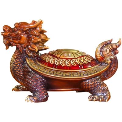 China Home Decor Feng Shui Brass Dragon Turtle Chinese Traditional China Craft Vintage In Carving for sale