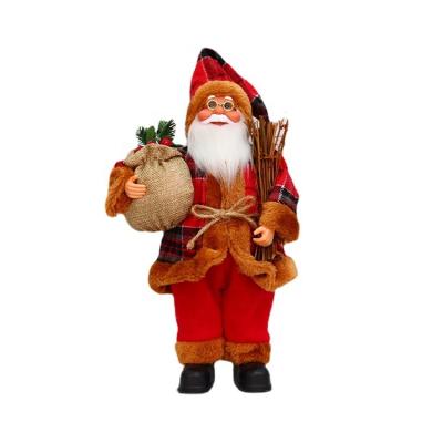 China Plastic + Plush Christmas Ornaments Custom Resin Santa Claus Christmas Tree Hanging Ornaments for sale