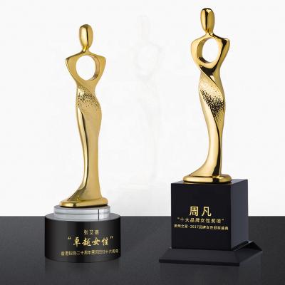 China China Art Collectible Metal Cup Trophy Customized Wholesale Character Figure Trophy Gold Plating for sale