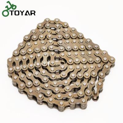 China Mountian Road Bike Toyar 114 Links Brown Single Speed ​​Bike Chain Steel For Most Road City Bicycle for sale