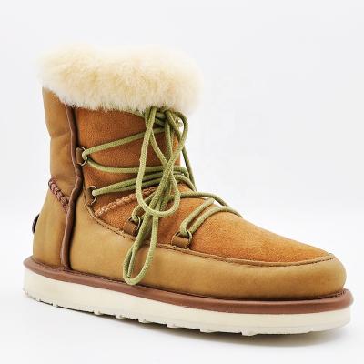 China Anti-skid Winter Fur Lined Lace Up Fashion Boot For Women Non-Slip Snow Boots Walking Fully Hiking Non-Slip Outdoor Trekking Boots for sale