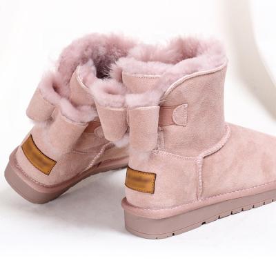 China New Arrival Fashion RTS Trend Ankle Bowknot Women's Boots With Supplier Price Fur Winter Snow Boots For Women for sale