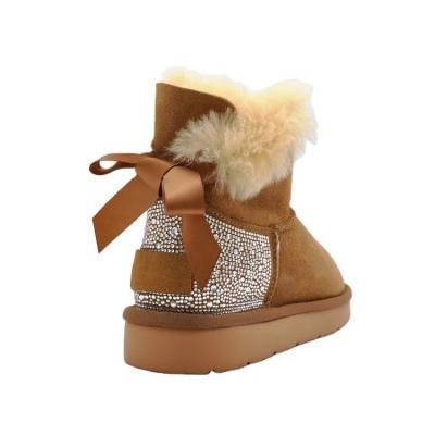 China Wholesale Fashion Bowknot Fashion New Style Shoes Women High Quality Boots With Rhinestone Snow Boots For Ladies for sale