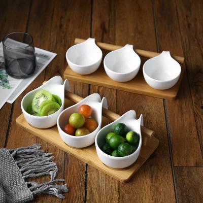 China Creative Design Stored Japanese Side Sauce Seasoning Dish Dip Bowl Set Ceramic Soy Sauce Bowl For Restaurant for sale