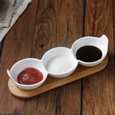 China Modern Restaurant Stocked Used Small Dip Bowl Set Dried Fruit Dishes Set Ceramic Sauce Dish Ceramic Snack Tray for sale