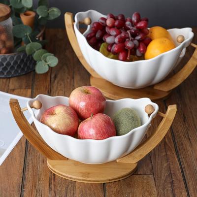 China Sustainable Nordic Modern Ceramic Dried Fruit Dish Large Fruit Bowl Candy Snack Dish Household Room Household Fruit Dish Ceramic Tableware for sale