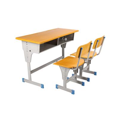 China Werzalit Single Classroom Furniture Double Student Desks And Chairs For Pre School for sale