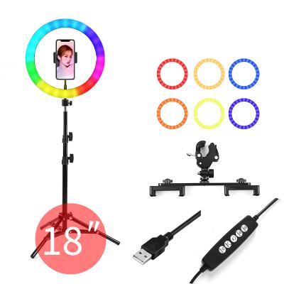 China ABS+PC Ring Light Led RGB 12 Inch RGB Led Ring Lamp 33 RGB Remote Control Ring Light 18 Inch for sale