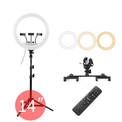 China 3 Inch 36cm 36W 220V CE Dimmable 3 Inch 36W 220V Selfie Makeup Video Tianmei 14 Video Live Show Selfie Holder LED Ring Light with 2.1m Tripod Stand for sale