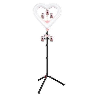 China Photogrphy Live RK51 20inch 50cm Heart Shape Cute Makeup Live Video Studio Fill Ringlight Disco RGB Ring Light USB Charging for sale