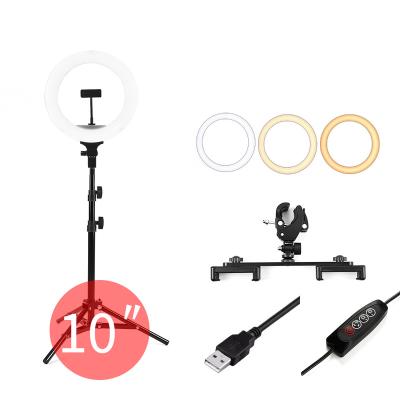 China Video aro de luz LED Ring Fill Light Makeup Lamp 5V 26cm Dimmable Selfie Live Ring Light Tianmei Hot Sale 10 Beauty With Tripod Stand for sale