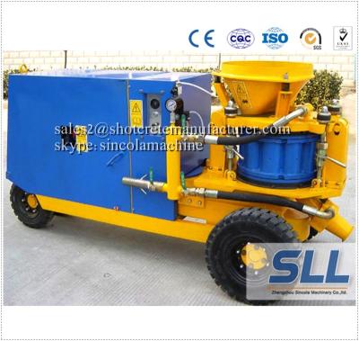 China Spraying dry concrete and wet mix in construction. Zhengzhou Sincola Construction Diesel Fuel Engine Shotcrete Machine for sale