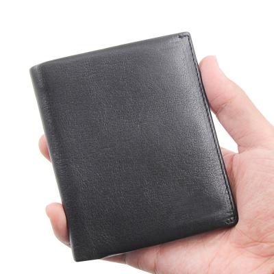 China Custom Made RFID Mens Slim Wallet Genuine Leather Bifold Wallet Rfid Blocking Wallet For Men for sale