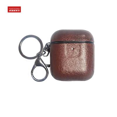 China 2022 Pattern Litchi Grain Portable Protect Shell Hook Leather Case Earphone for Apple Airpod 1 2 3 for sale