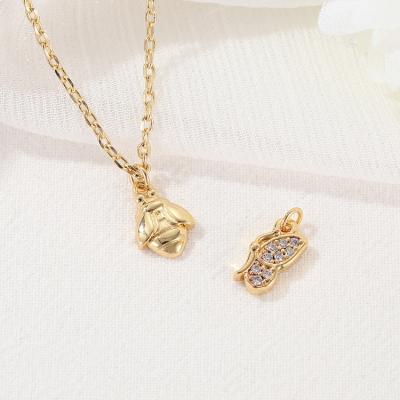 China TRENDY Fashion Necklace Bracelet DIY Accessories 14K Gold Plated Insect Shape Pendant Charms for sale