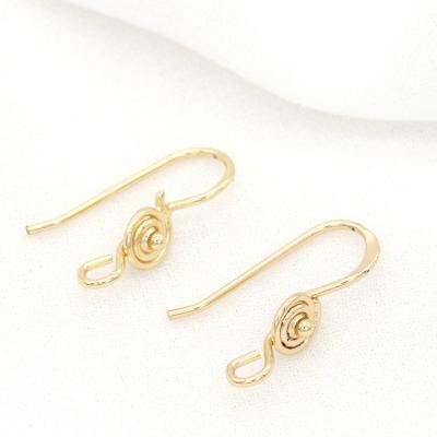 China Factory Wholesale 14K Gold Plated Brass Earring Hooks Length 20mm for sale