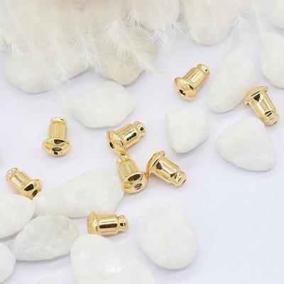 China Wholesale Friendly High Quality 200pcs 14k Gold Plated E-Co Plug Ball Plug Earplugs For Earring Making for sale