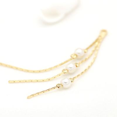 China Hot Selling DIY Jewelry Accessory New Design 14k Gold Jewelry Accessories Bead Tassel Ear Line for sale